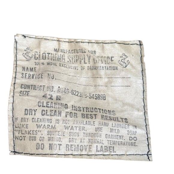 US Navel Vintage Wool Pullover Jacket Uniform Sailor Navy GUC Factory Made 42R - Picture 15 of 15